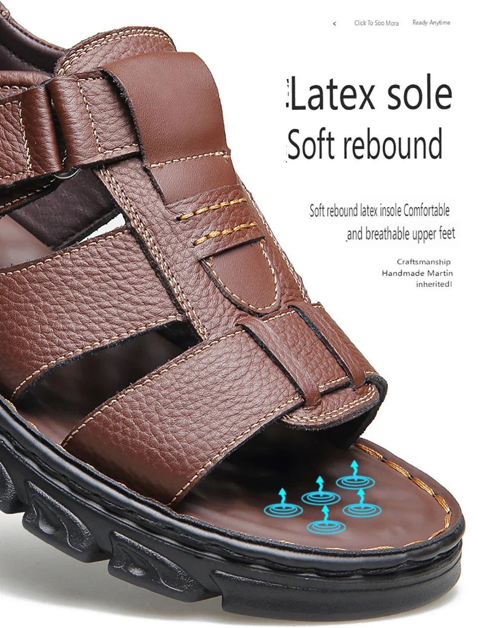 Italian Style Open shoes Outdoor Ergonomic Non-slip Thick-soled Cowhide Leather Men Sandals - Image 15