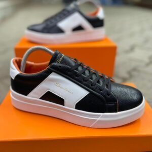 New Hot Trendy Santon Dual Color Quality Grain Leather Summer Walk Sneakers 00522